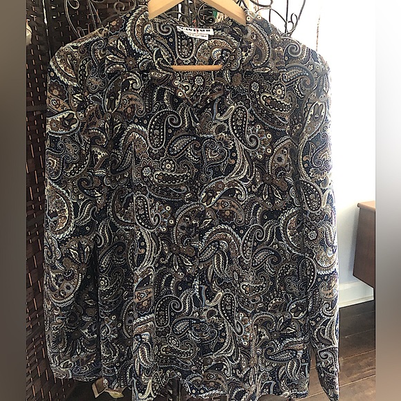 Joan Leslie Tops - JOAN LESLIE vintage paisley button down shirt